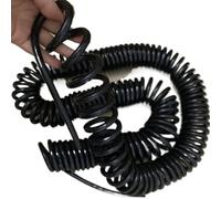 Câble électrique spiralé Extensible à Ressort, Câble d'alimentation élastique à 3 conducteurs, Noir, carré de 4 mm, 30 A, Fil cuivre spiralé télescopique(Stretch 4 Meter)