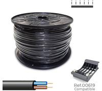 Câble électrique Vv-k 2x1.5mm2 Noir Câble électrique Robuste 0.6/1kv - Sediles