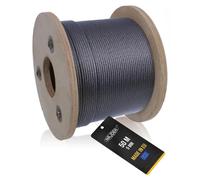 Câble en acier tressé - Inox - Diamètre 5 mm - 50 mètres