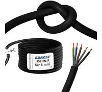 Câble en caoutchouc flexible H07RN-F 5 x 16 mm² noir pour station de charge murale, boîtier de chargement de voiture électrique, 5 x 16 mm² au mètre près, par incréments de 1 mètre - Longueur : 3 m