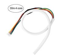 Câble en cuivre souple blanc, 4 noyaux 30m 0,5 mm² Câble en cuivre flexible blanc rond pour système de visiophone