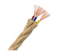 Câble En Fil De Chanvre Torsadé 2/3 Noyaux 0,5-0,75 Mm² | Fil électrique en cuivre, cordon de lampe Vintage, fil tressé, suspension(3 Cores x 0.75mm,1 meter)