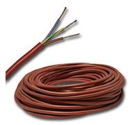 Câble en silicone pour sauna SIHF-J 3G2,5 mm² 99,9% OFC cuivre étainné, par exemple pour poêle à sauna ou lampe de sauna - Vendu au mètre - Votre choix : 11 mètres 3 x 2,5 (3x2,5) mm²