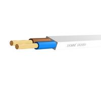 Câble En Vinyle Flexible 2x0.75mm² Plat Blanc Eca - D09477 [100 Mètres]
