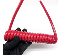 Câble enroulé droit 2 mètres extensible 2 conducteurs 15AWG câble extensible en polyuréthane câble télescopique spirale fil à ressort rouge bobine rétractable