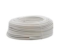 Câble H03VV-F H03VVF, 3 x 0,5 mm2, écheveau 25 m, blanc, système électrique, 230 V 250 V, 3 conducteurs, pour intérieur adapté aux environnements humides, usage domestique, 3G0.5, rallonge électrique