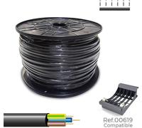 Câble H05vv-f 3x1mm Noir 300m Câble Flexible H05vv-f 3x1mm Pour Usage Domestique - Sediles