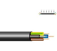 Câble H05vv-f 4x1mm Noir Flexible, 4 Conducteurs, Usage Domestique - Sediles