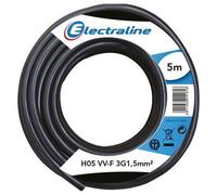 Electraline Couronne de câble 60107073D H05VV-F 3G1,5 mm² 5 m Noir