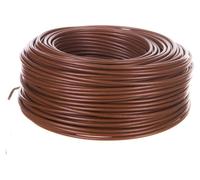 Câble HELU H07V-K 1x4mm² BN (brun), câble unipolaire en PVC brun, diamètre nominal 4,8 mm, tension nominale Uo/U 450V/750V - 1 mètre