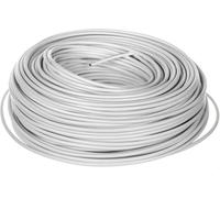 Câble HELU H07V-K 1x6mm² blanc (weiß), monoconducteur, gaine PVC blanche, diamètre extérieur 5,3 mm, tension nominale Uo/U 450V/750V - 1 mètre