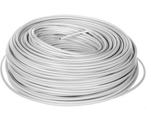 Câble HELU H07V-K 1x6mm² blanc (weiß), monoconducteur, gaine PVC blanche, diamètre extérieur 5,3 mm, tension nominale Uo/U 450V/750V - 1 mètre