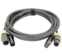Câble hybride DAP-Audio FP23 - Power Pro True et XLR 5 broches - DMX / Alimentation 6 m - gaine - Câbles hybrides