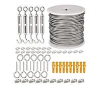 CâBle Inox Garde-Corps, Corde à linge suspendue en acier inoxydable, 30/15M, Kit de cordons tente, ensemble garde-corps jardin extérieur(30M)