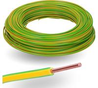 Câble Kalitec H07V-U, 100 mètres, 1x2,5 mm², vert et jaune. Câble unipolaire en PVC résistant au feu, section 2,5 mm². Câble rigide pour installation fixe. Câble de terre, 450/750 V. Câble unipolaire 