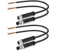 Câble M8 femelle 3 broches 25 cm PVC PUR M8 Câble de capteur 3 broches IP67 étanche Industrie M8 Câble de raccordement 25 cm pour SPS Automation Robuste M8 Jeu de câbles 4 pièces 3 broches