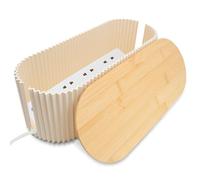 Cable Management Box, Boîte de Rangement pour Câbles avec Couvercle en Bambou Boîte Cache Câble Boîte pour Cacher Les Câbles pour Organiser Les Câbles Et (34.5×14.5×12.5 cm)