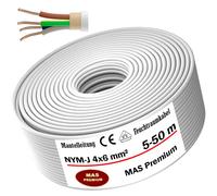 15m de câble électrique pour locaux humides Câble sous gaine NYM-J 4x6 mm² Câble électrique