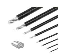 Câble Métallique Câble métallique en acier inoxydable avec revêtement noir, diamètre 1,0/1,2/1,5/2,0/3,0/4,0/5,0/6,0 mm, câble flexible souple après(3mm black,10M)