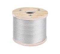 VEVOR Câble métallique diamètre 3/16" 4,8 mm câble en acier inoxydable 304 longueur 250 pi 76 m 7x19 câble pour bricolage, garde-corps, balustrade, corde à linge, rampe d'escalier, clôture de jardin