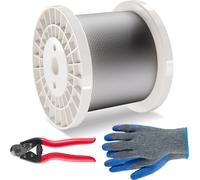 Câble métallique en acier inoxydable - Câble en acier inoxydable Ф3,18mm x 182,3m - 7,1kN - 7x7 brins - Câble de haute qualité pour différentes applications