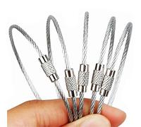 Câble Métallique Lot De 10 Porte-clés En Fil D'acier Inoxydable For Randonnée Plein Air(1.5x110mm)