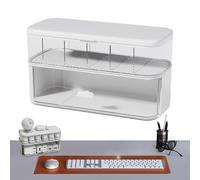 Cable Organizer Box, Clear Storage with Compartments, Cable Management Case for Desk, Drawer, and Home Use, Perfect for Organizing Chargers, Wires, and Electronic Accessories