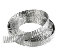 Câble plat tressé en cuivre, Câble de masse plat en cuivre étamé tressé 3 mètres, largeur 13-22 mm(Width 16mm)