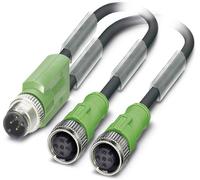 Câble pour capteurs/actionneurs Phoenix Contact SAC-4P-M12Y/2X0,3-PUR/M12FS VP 1510722 Contenu: 1 pc(s)