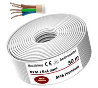 Câble pour locaux humides Câble d'alimentation Câble sous gaine 30 m NYM-J 5x4 mm² Câble électrique