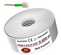 90m de câble électrique pour locaux humides Conduite sous gaine NYM-J 1x1,5 mm² Câble électrique