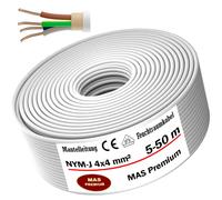 15m de câble électrique pour locaux humides Câble sous gaine NYM-J 4x4 mm² Câble électrique