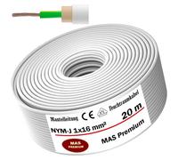Câble pour pièces humides, câble d'alimentation, câble d'alimentation, 20 mètres, NYM-J, 1x16 mm², câble électrique