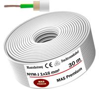 Câble pour pièces humides, câble d'alimentation, câble d'alimentation, 30 mètres, NYM-J, 1x16 mm², câble électrique