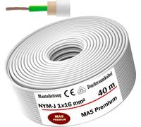 Câble pour pièces humides, câble d'alimentation, câble d'alimentation, 40 mètres, NYM-J, 1x16 mm², câble électrique