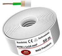 Câble pour pièces humides, câble d'alimentation, câble d'installation, 50 mètres, NYM-J, 1x16 mm², câble électrique