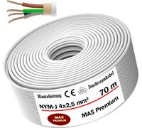Câble pour pièces humides, câble d'alimentation, câble d'installation, 70 mètres, NYM-J, 4x2,5 mm², câble électrique