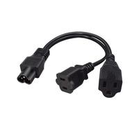 Câble répartiteur d ' adaptateurs électriques de 30Cm IEC320 pour Doubler Les Prises NEMA1 15R et 5 15R