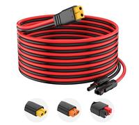 Câble solaire 12 AWG pour générateur d'énergie solaire - Panneau solaire pliable à fermeture éclair - Centrale électrique portable (fiche XT60, 2FT)