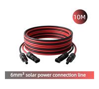 Câble solaire 5M 10M 6MM2 pour kit de panneaux solaires, connexion pour panneau solaire rigide ou panneau solaire flexible, câble de charge 12V 24V 5M 6mm2