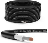 Câble solaire 6mm² Geprüft Câble solaire PV pour installations photovoltaïques Cuivre noir 20m