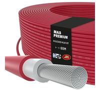 Câble solaire H1Z2Z2-K 10 mm² - De 5 à 100 m - Pose à terre - Câble unique, photovoltaïque, sans halogène, double isolement noir, rouge ou bleu (rouge, 60 m)