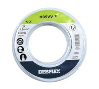 Câble souple HO5VV-F - 2 x 1 mm² - blanc - 10 m DEBFLEX