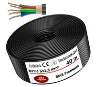 Câble souterrain haute tension, 40 m, NYY-J, 5 x 1,5 mm²