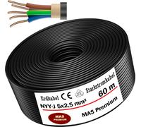 Câble souterrain haute tension, 60 m, NYY-J, 5 x 2,5 mm²