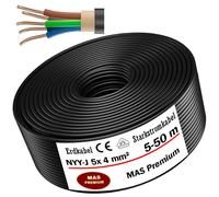 Câble souterrain, câble d'alimentation, 30 mètres, type NYY-J, 5 x 4,0 mm², câble électrique