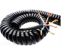 Câble Spiralé, 2, 3, 4, 5, 6, 7, 8, 9, 10, 12 Fils À Ressort, Câble Électrique En Spirale, Connecteur D'extension De Cordon D'alimentation Télescopique Élastique Noir De 1,5 Mm²(3 Core,5M-1.5mm²)
