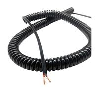 Câble spiralé à Ressort 15 AWG, 2 cœurs, 1,5 mm2, Cordon d'alimentation télescopique Noir, Fil Extensible, Cordon spiralé, Fil enroulé for CNC, 1 pièce(Stretch 3.0M)
