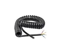 Câble spiralé à ressort à 4 conducteurs de 0,2 mm², fil extensible, cordon d'alimentation noir, noyau en cuivre pur, gaine TPU, résistant à l'usure, résistant à l'huile, 1 pièce(Stretch 3.75m)