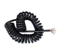 Câble spiralé à ressort à 8 conducteurs, 0,5 mm², fil extensible, cordon d'alimentation noir, noyau en cuivre pur, gaine TPU, résistant à l'usure, résistant à l'huile, 1 pièce(Stretch 2.5m)